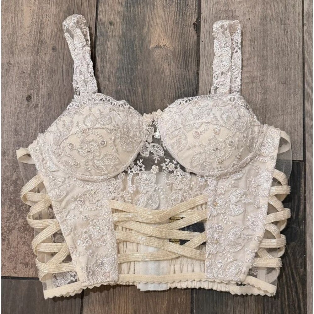 Vintage 90s Bustier Corset Bralette Top